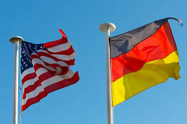 american and german flags